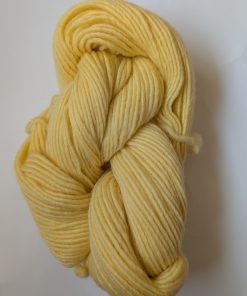 Lemon yellow knitting yarn in 100% pure virgin wool