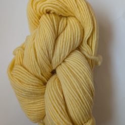 Lemon yellow knitting yarn in 100% pure virgin wool